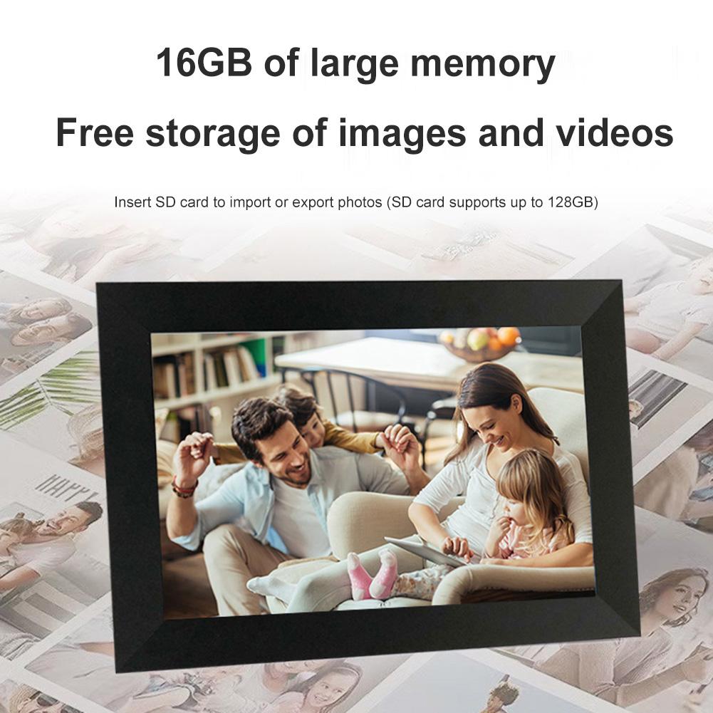 10,1palcový inteligentní WiFi digitální fotorámeček 16G s automatickým otáčením digitálního fotorámečku prostřednictvím Frameo 1280x800 IPS HD dotykové obrazovky