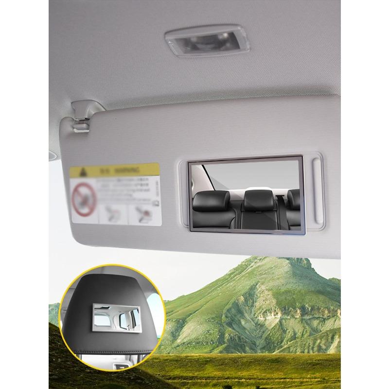 1pc Car Sun Visor Self-adhesive Stainless Steel Mirror
