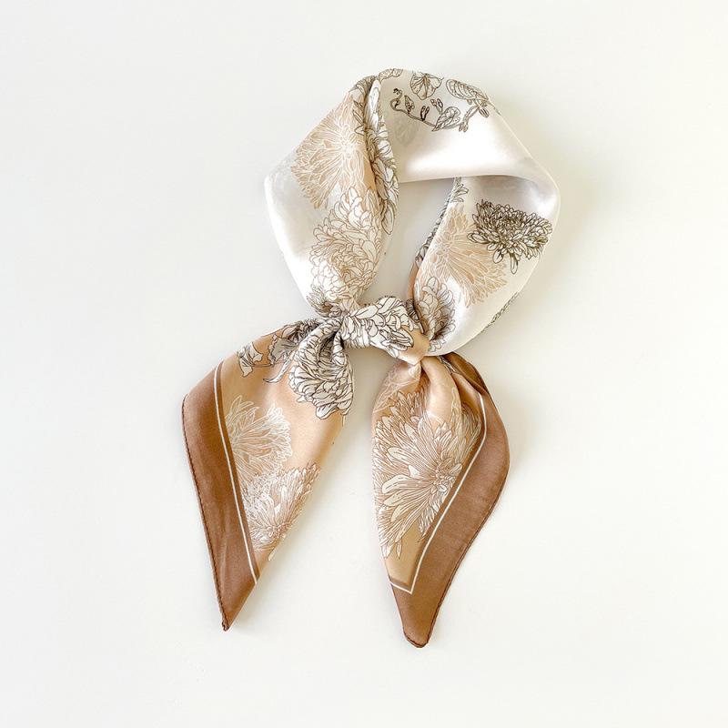 New Spring and Summer Scarf Yellow Pastoral Floral Scarf Scarf Professional Decorative Shirt Scarf Shawl