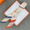 POBING Fashion Print 18m/m Twill Silk Scarves Women Luxury Brand Scarf Bag Ribbons Tie Head Scarf Small Long Skinny Scarf 86*5CM