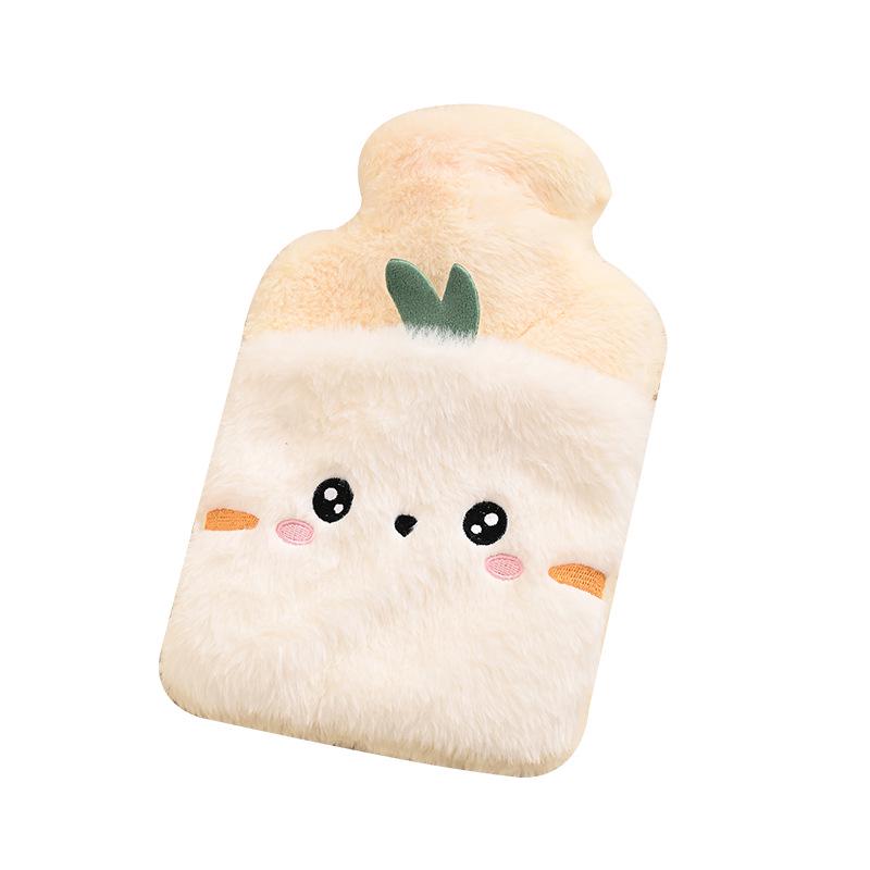 Plush-Cover PVC Cartoon Hot Water Bag: Removable & Washable Hand Warmer for Girls