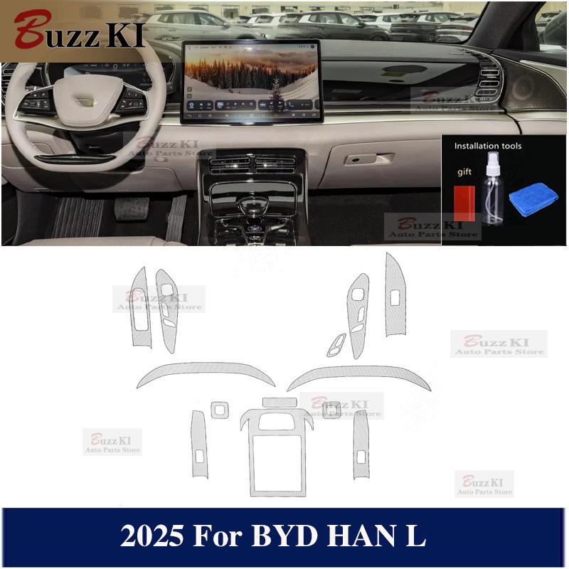 2025 For BYD HAN L TPU Pre Cut Navigation Gear Center Console Car Interior Repair Protective Car Film Anti-scratch Sticker