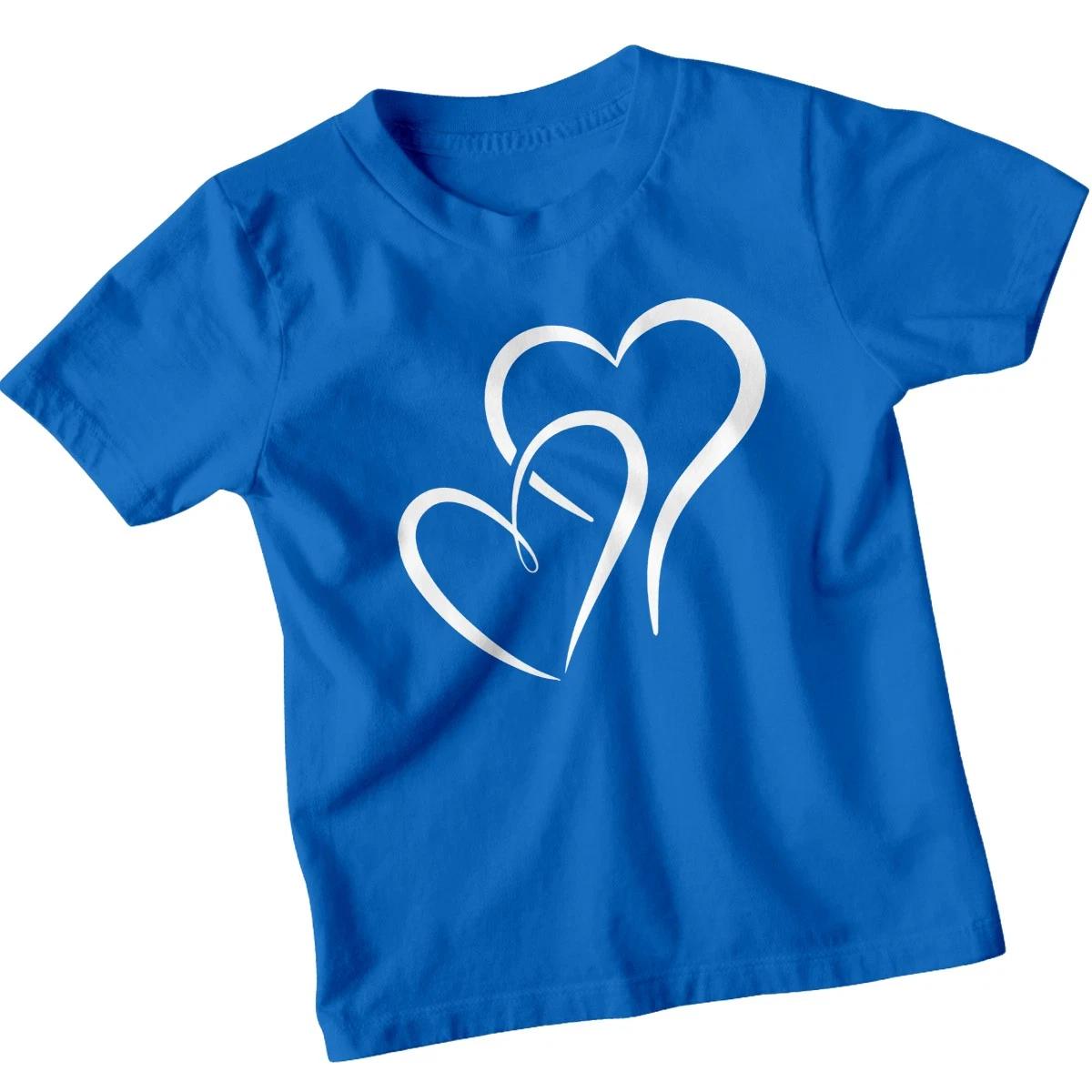 Intertwined Hearts Symbol Kids T-Shirt Love Childrens Tee 110