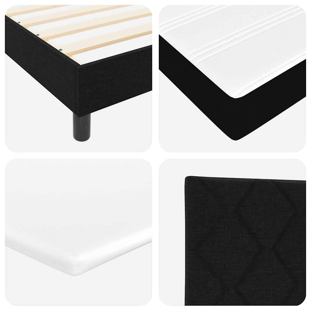Boxspring Bed with Headboard Black 180 x 200 cm Fabric