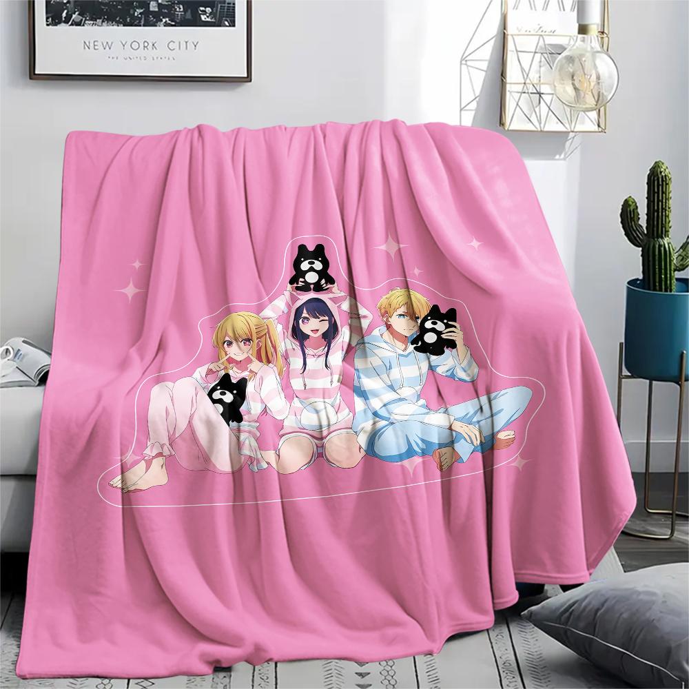 1pz Coperta in Flanella con Stampa Oshi No Ko, Alta Qualità per Tutte le Stagioni, Decorazione per la Casa, Calore e Comfort, Perfetta per Regali di Natale