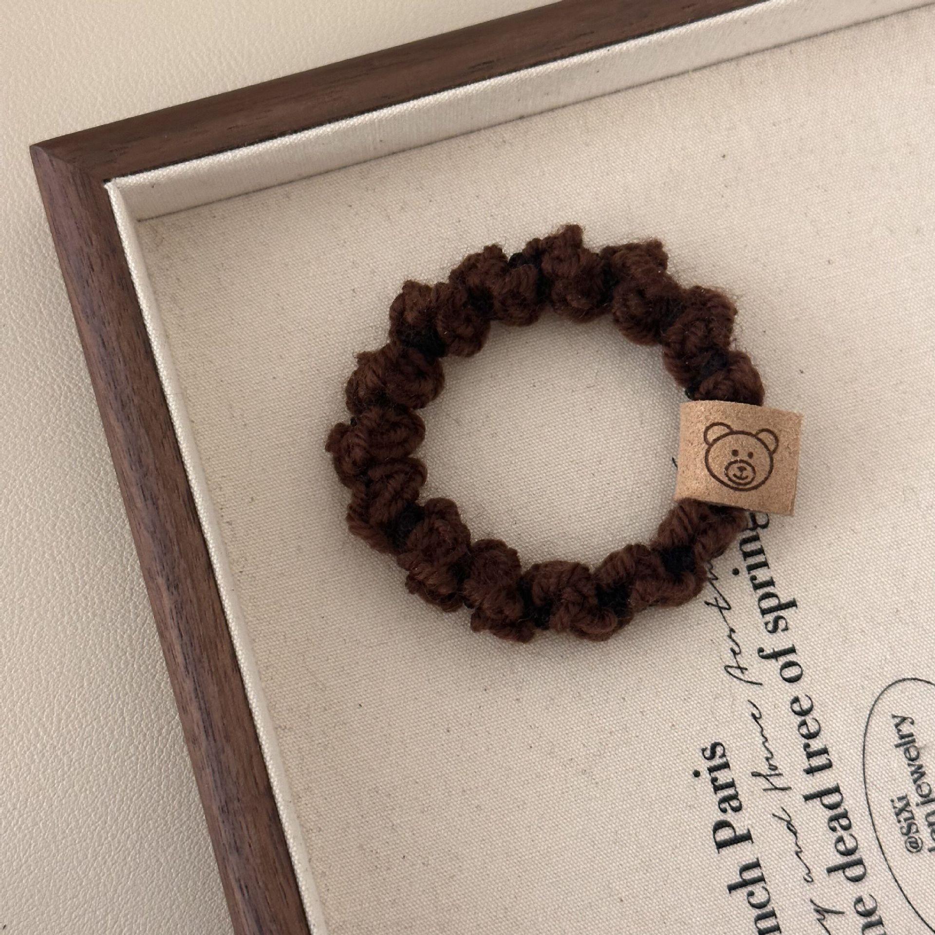 

Little Bear Labeled Hair Bands, Twisted Braided Hair Ties, High-elasticity Rubber Bands, Hair Ties and Hair Accessories темный кофе