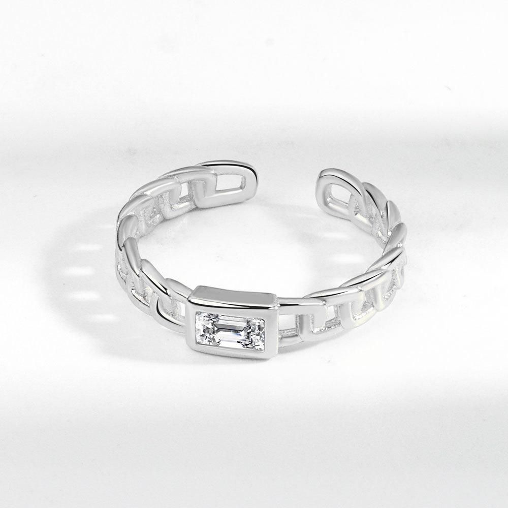 Lindon Classic Copper Alloy Zircon Ring Ladies Jewelry Wedding Promise Party Gift