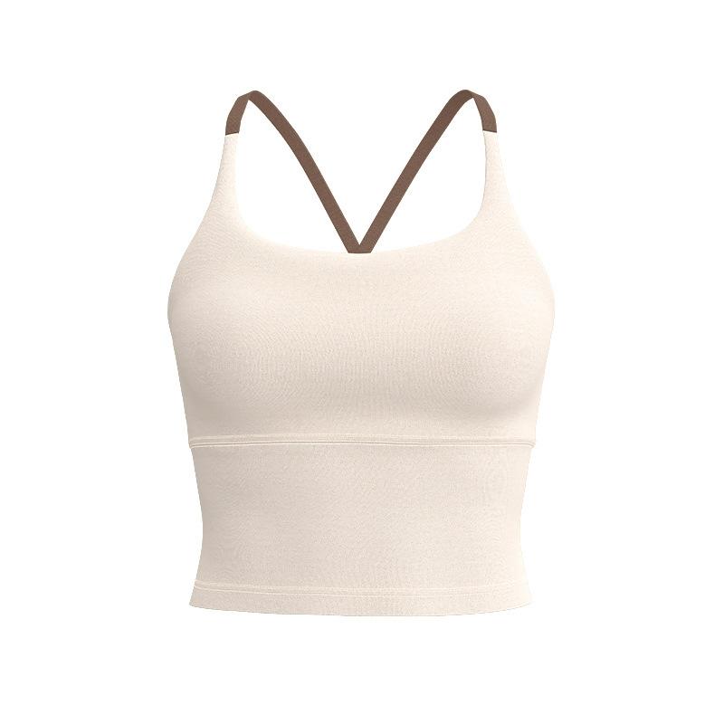 Yoga clothes, vest, women s beautiful back, seamless sports underwear, shock-proof, integrated fitness bra, running bra. S