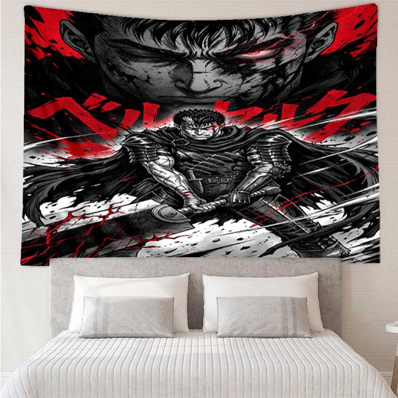 Dark Warrior Rising Tapestry, Unique Design Tapestry, Wall Decor for Bedroom,Livingroom, Playroom,Heartwarming Fan Holiday Gifts