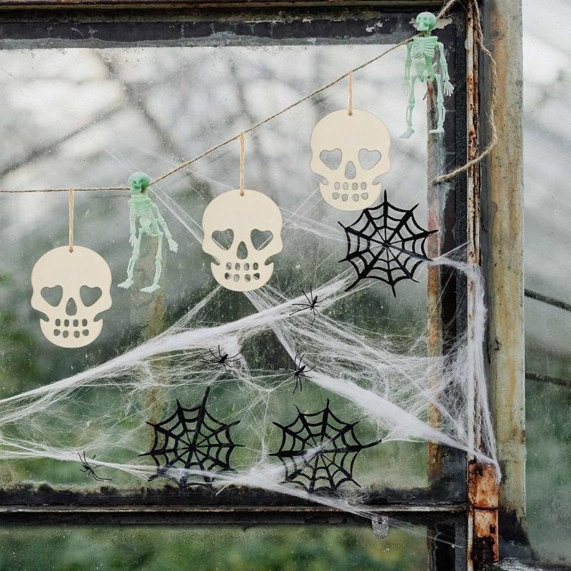 20PCS Handmade Wood Hanging Halloweens Decorations Easy Assembly Holiday Craft Project for Kids Adults