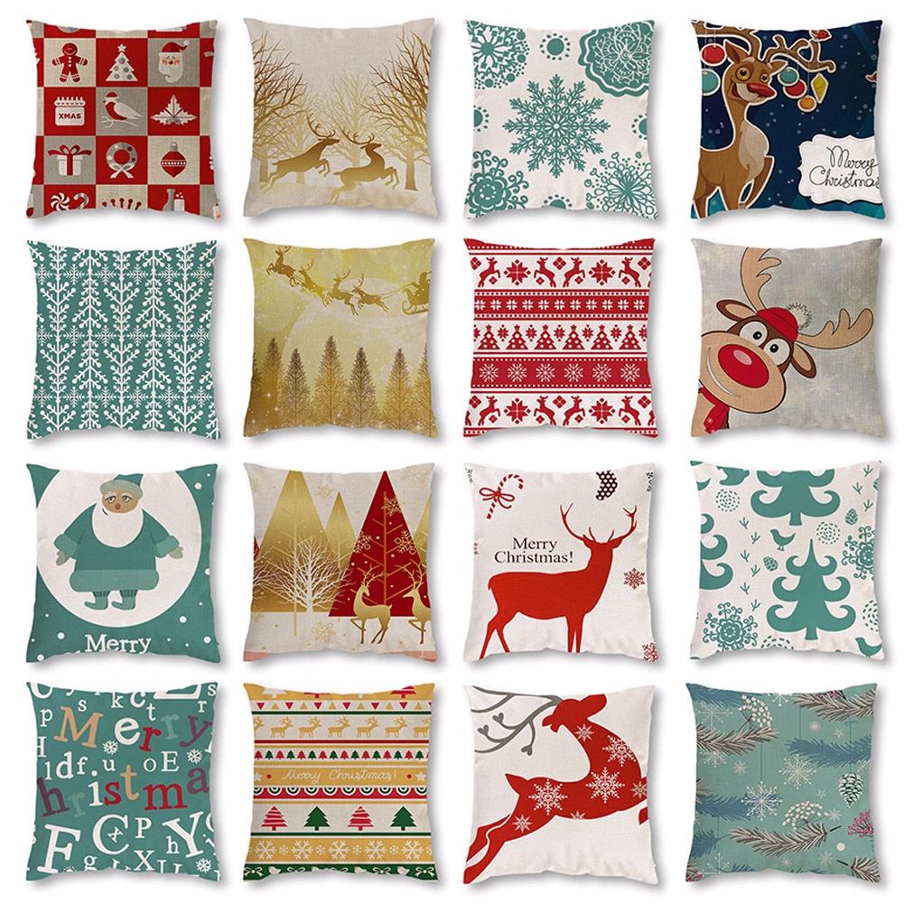 Bu Christmas Pillow Case Xmas Cotton Sofa Throw Cushion Cover Home Decoration Bu Christmas Pillow Case Xmas Cotton Sofa Throw Cushion Cover Home Decoration
