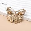 Electroplated Brooch Pin, 3D Butterfly Design with Sparkling Rhinestones, Secure Clasp Pin Strong Buckle Badge for Coats Shirts Bags Accessories