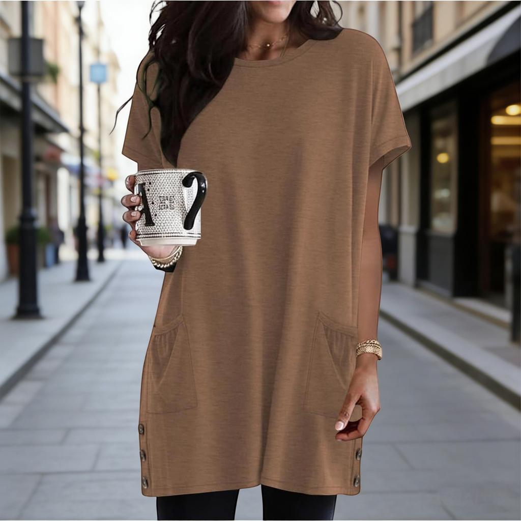 Womens Spring Tops Loose Fit Summer Shirts for Women Casual Tunic Womens Summer Shirts with Button Womens Summer Tops Dressy Casual for Daily Wear