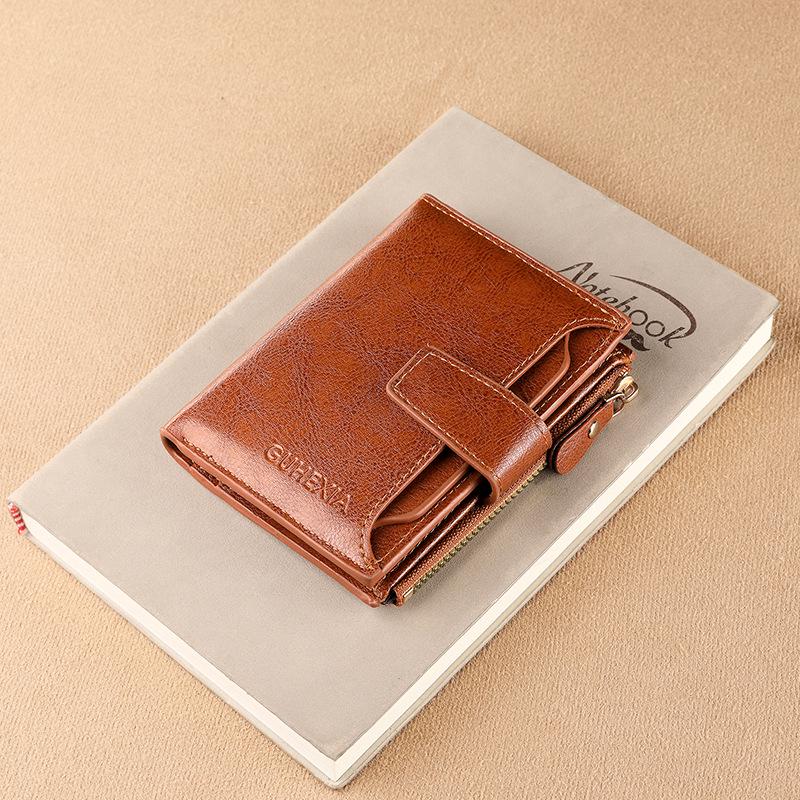 Ретро Мода Унисекс Кожаный Кошелек 2024 Держатель для карт для молодежи - Модный короткий кошелек со слотом для водительского удостоверения 870₽