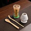 4 IN 1 Bamboo Matcha Powder Whisk Teaspoon Ceramic Bowl Tranditional Tea Matcha Whisk (Chasen)Sets Home Tea-making Accessories