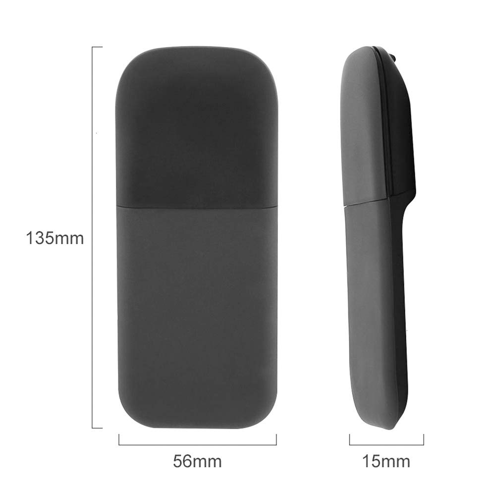 Bluetooth Foldable Wireless Ergonomic Arc Touch Computer Mouse Silent PC Mouse J-ouuo (Black)