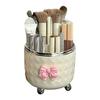 Makeup Brush Storage Box with Rotating Grid Design Large Capacity Cosmetic Storage Bin