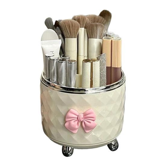 

Yousheng Makeup Brush Storage Box with Rotating Grid Design Large Capacity Cosmetic Storage Bin for Bedroom And B