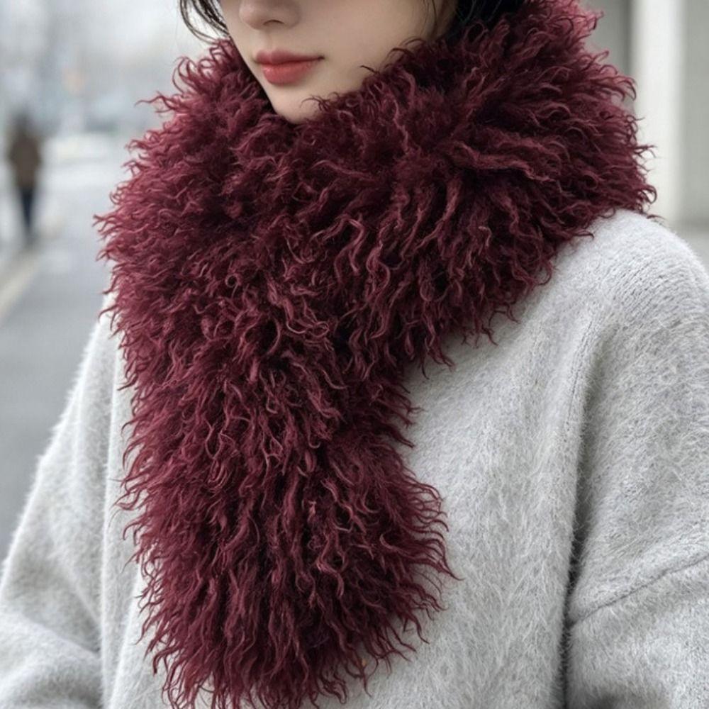 Neck Protection Imitation Wool Scarf Solid Color Neck Warmer Scarf Soft Women's Scarf Winter