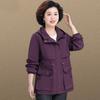 Noble Lady Spring-Autumn Hooded Jacket for Middle-Aged and Elderly Women - 2026 New Style