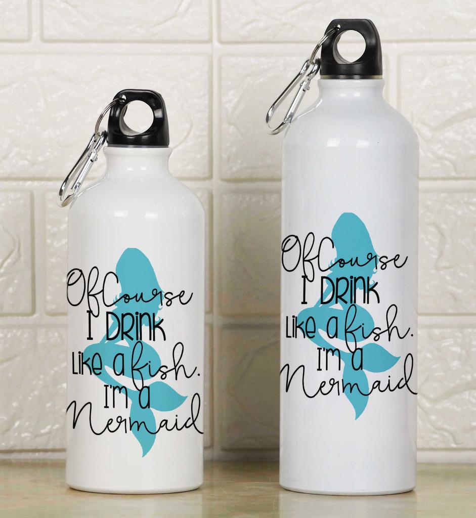 Printtoo Carabiner Clip Travel Bottle Dolphin Print Aluminum Water Bottle Kids