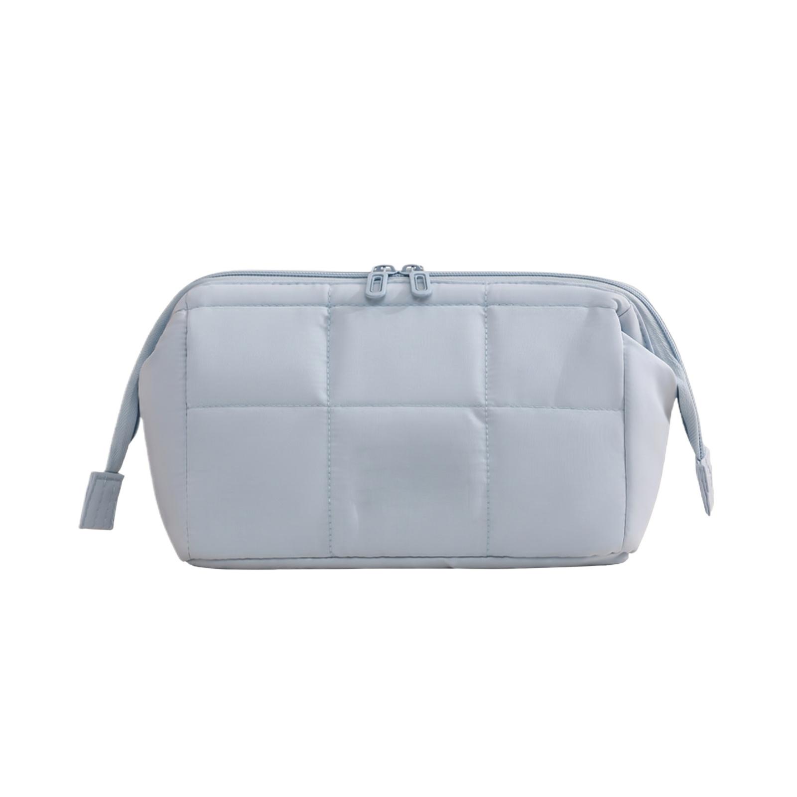 

Portable Travel Cosmetic Bag Large Capacity Makeup Organizer Toiletry Storage Pouch with Zipper Closure and Handle for Women Men one size синій