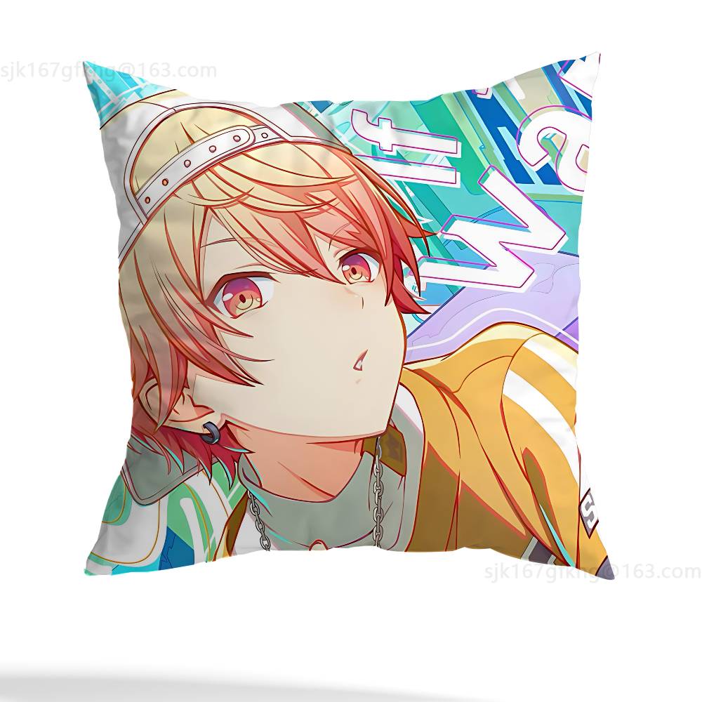 T-Tenma Tsukasa  Pillow Case Anti-dustmite Pillowcase Invisible Zipper Silky Short Plush Sofa Cushion Cover
