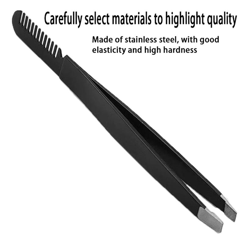 

Пинцет для бровей из нержавеющей стали 2 в 1 с расческой-щеткой, щипцами для наращивания ресниц, инструмент