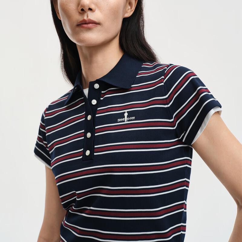 Biyin Lefen Women's 'Resilient Yarn' Striped Polo Shirt