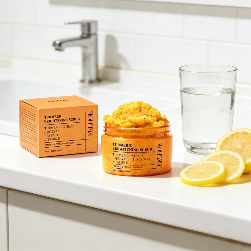 EELHOE Kurkuma Peeling Rozjaśniający Skórę Produkty Rozjaśniające Peeling do Całego Ciała Usuwanie Martwego Naskórka Gładki Peeling Solą Morską