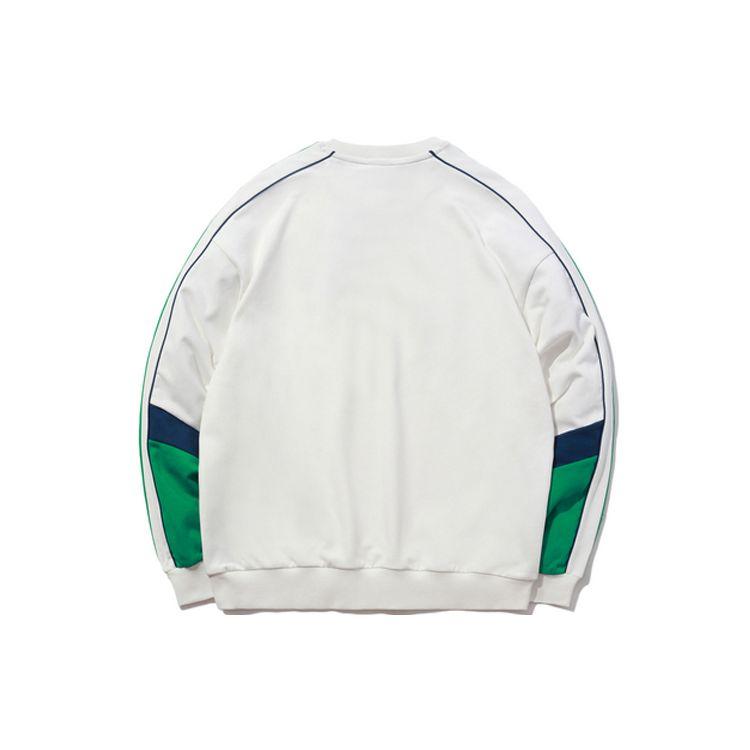 Li-Ning Sport Fashion Series Logo Print Color Block Crew Neck Sweatshirt Unisex Sweatshirt White AWDQ262-8