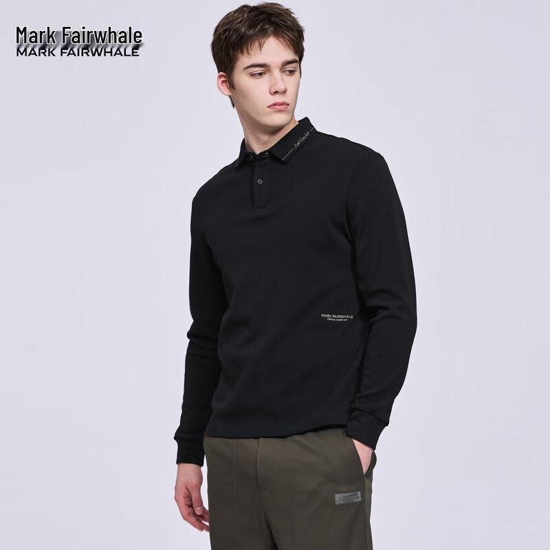 Mark Fairwhale Embroidered Lapel Long Sleeve Polo T-shirt 185/2XL