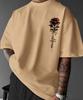 Unisexs California Drip Rose Graphic Print Tshirt Oversized 100 Polyester West Coast Streetwear Short Sleeve Tops Sxxl
