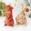 3D Easter Flower Rabbit Candle Silicone Mold DIY Lovely Bunnies Shape Fondant Cake Decorating Mould Flower Rabbit Plaster Mold