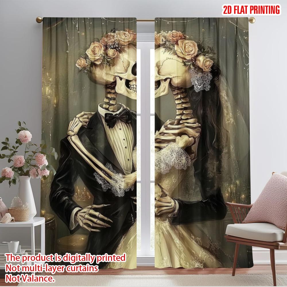 

2pcs,2D plane printing Curtain Fabric Eternal Love Polyester Fabric (without rod) Room Decor Ldeal for Bedroom & Living Room 52.50×116.00 CM 2pcs