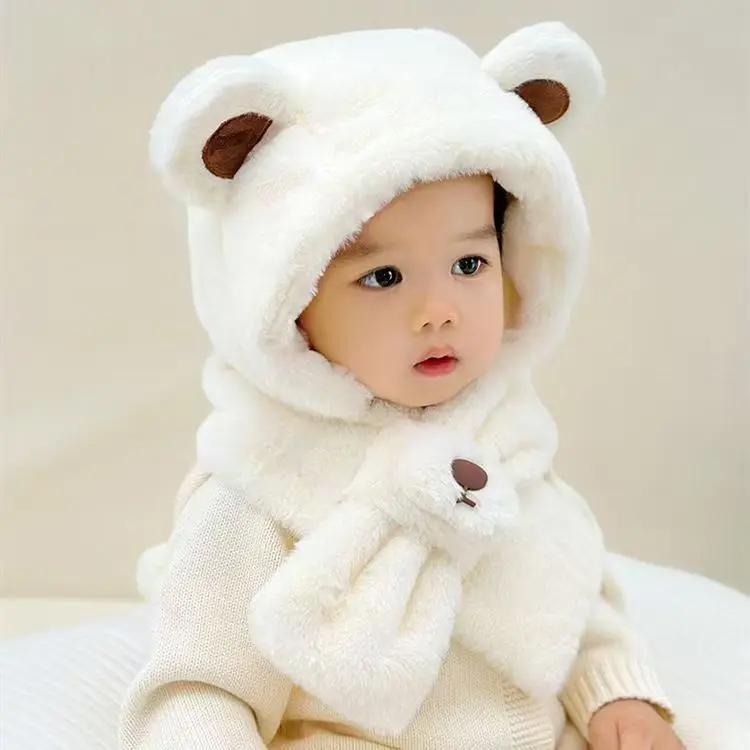 Children Hats Baby Cute Cartoon Hat Autumn Winter New Plush Hat for Newborn Baby Windproof Christmas Children's Accessories Hats