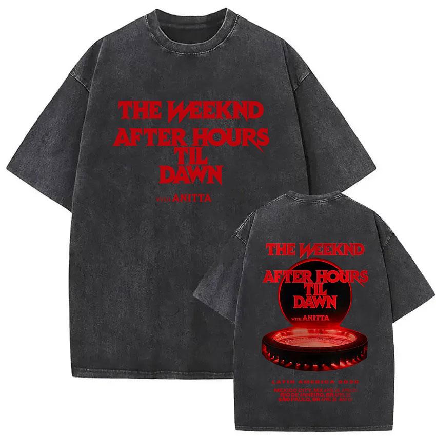 Hot Sale The Weeknd Vintage Graphic T Shirts Harajuku Music YK Short Sleeve Tshirt Unisex Gothic Casual Crewneck Tshirts