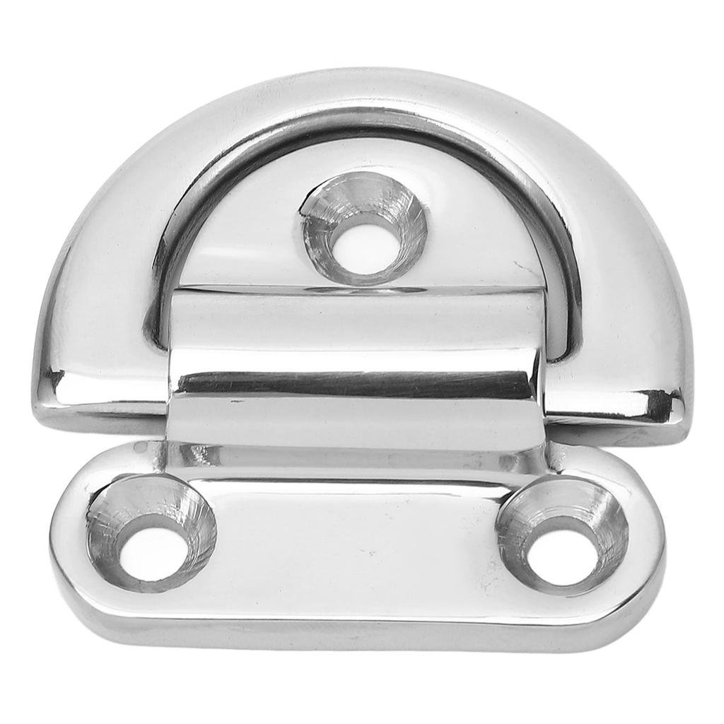 Folding Pad Eye Stainless Steel 316 Rustproof D Ring Tie Down Pad Eye for Boat Yacht RV Trailer Truck Marine 8mm