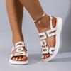 New hollow metal buckle flat bottom cool slippers women's personality lightweight buckle beach cool slippers ebay