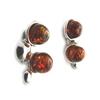 Les Trésors De Lily [N2240] - Cognac Amber 'Inspiration' Silver Earrings (rhodium-plated)