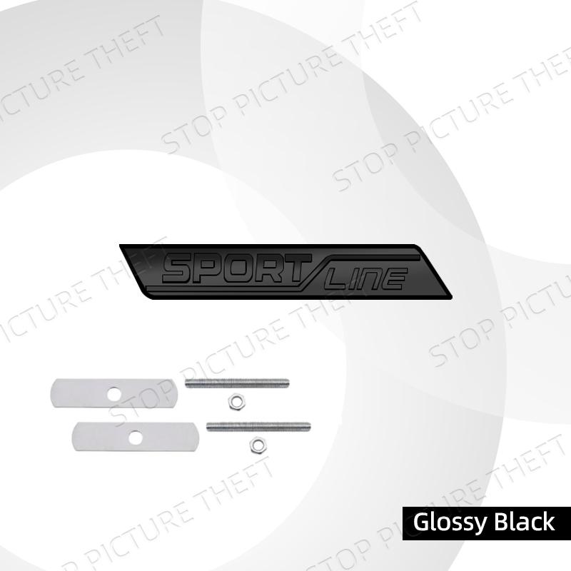 AAABV1 Metal Alloy Sport Line Logo Car Grille Badge Trunk Sticker Decoration Emblem For Skoda Fabia Octavia Citigo Rapid Kodiaq Karoq