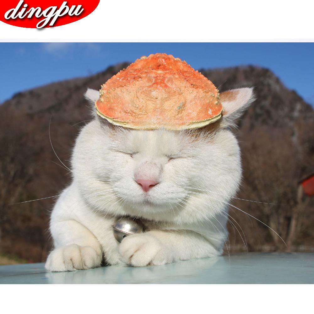 DIY Diamond Painting 5D Animal Full Round Diamond Mosaic Cat Embroidery Home Decoration Sale