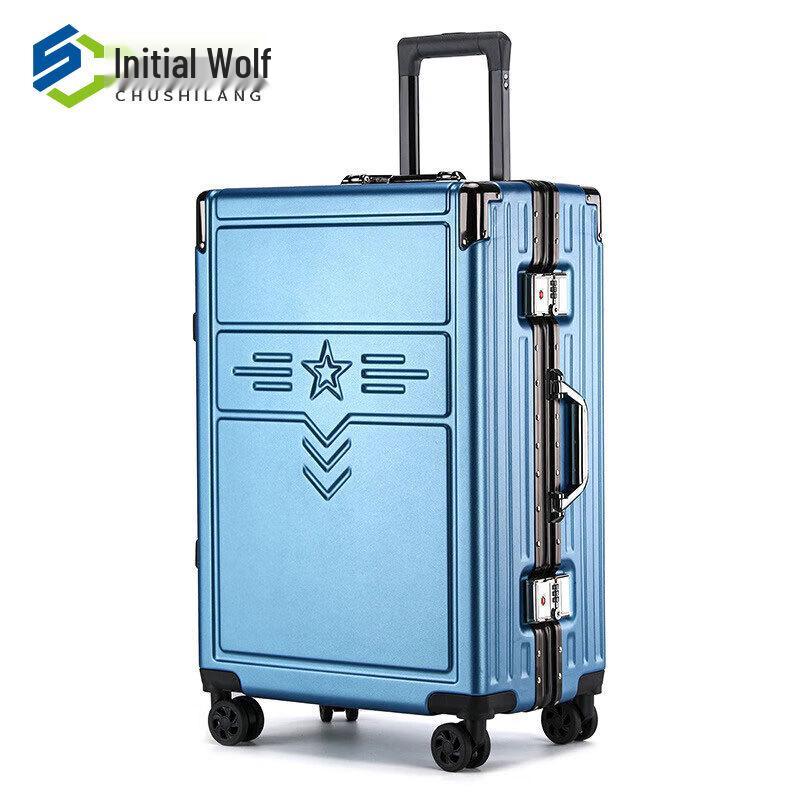 Initial Wolf Commemorative Aluminum Rolling Luggage