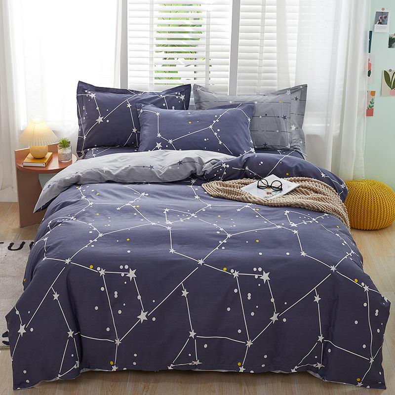 Four-piece Quilt Cover Household Bedding Student Single Three-piece Set Nordic Simple Style Quilt Cover Quilt Sheet