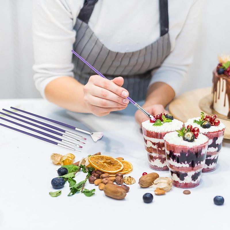 7 Stück Kuchen Dekorationspinsel Kuchen Malpinsel DIY Lebensmittelfarbe Pinsel Mehrzweck Fondant Pinsel Keks Pinsel