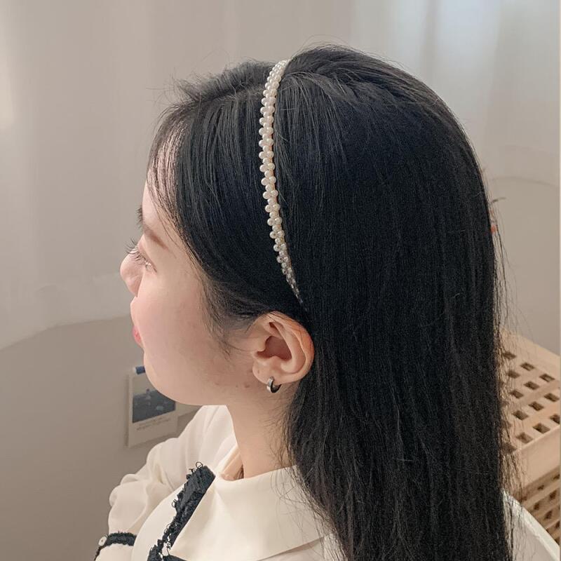 Lemue Women s Elegant Hair Twist Headband Beaded Pearl ONECOLOR