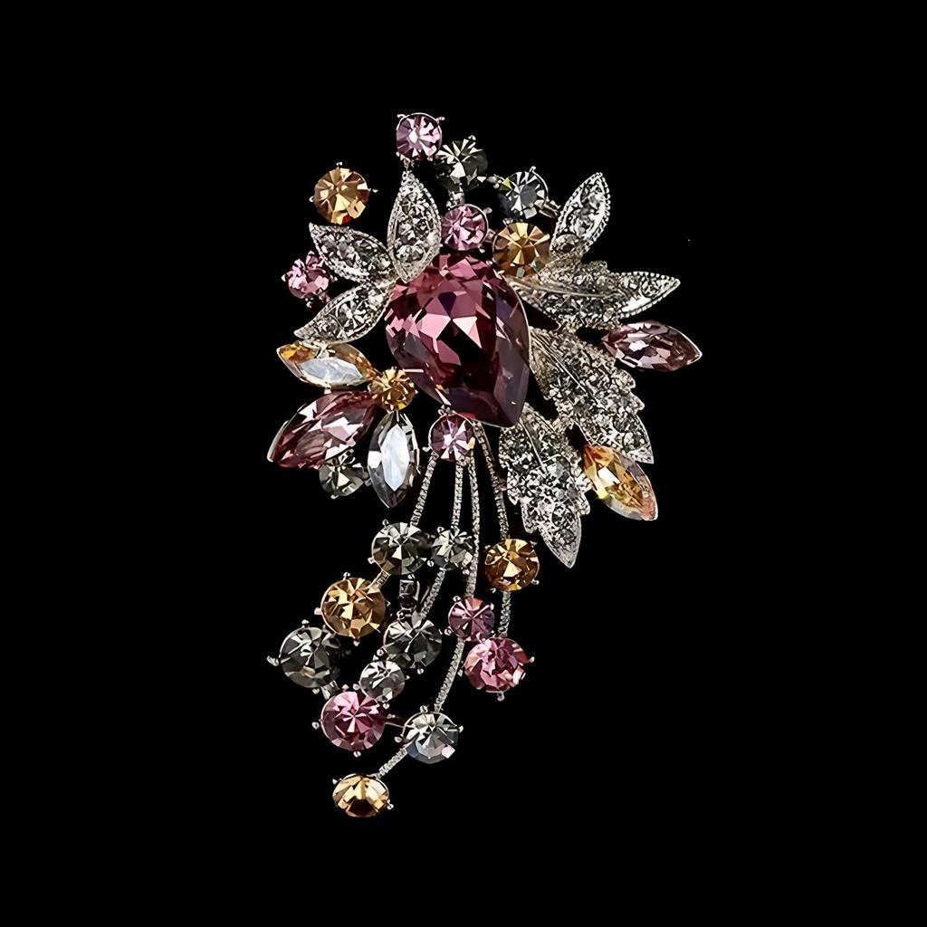 Broche en cristal, Femmes haut de gamme, Exquise et personnalisée, Broche polyvalente, Broche au sens du design de niche
