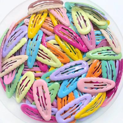 10 Stück/Los Wellen-Haarnadeln Haarspangen Nadeln Haargreifer Süßigkeiten Bunt Snap Wassertropfen Kinder Haarschmuck Für Frauen Zufällig