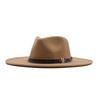 Europe, America, Autumn and Winter New M Standard Big Eaves Peach Heart Concave Convex Top Fashion Flat Top Hat Women's Woolen Jazz Hat