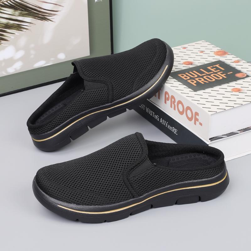 Fashion Summer Men Half Shoes Slippers Slip On Shoes Women Mesh Breathable Soft Comfortable Loafers Big Size 47 48 Zapatillas Hombre